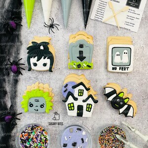 Halloween Cookie Decorating Kit, DIY Cookie Kit, (Large Cookies) ***INCLUDES 24 ITEMS*** With 4 Icing Bags & 3 Deluxe Sprinkle!!