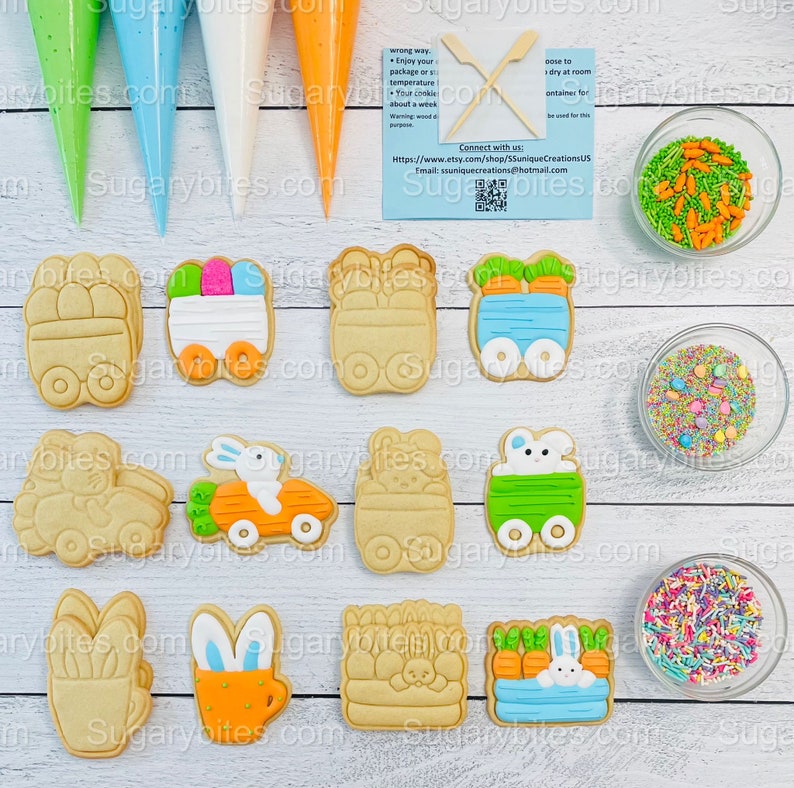 Easter Cookie Decorating Kit, Easter DIY Cookie Kit, **INCLUDES 24 ...