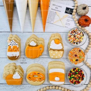 Fall Cookie Decorating Kit, Thanksgiving DIY Cookie Kit, Fall Cookies, Thanksgiving Cookies, ***INCLUDES 24 ITEMS*** (Large Cookies)