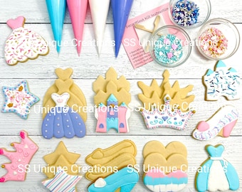 Princess Cookie Decorating Kit, Gourmet Cookies, Deluxe Sprinkles (24 Items)