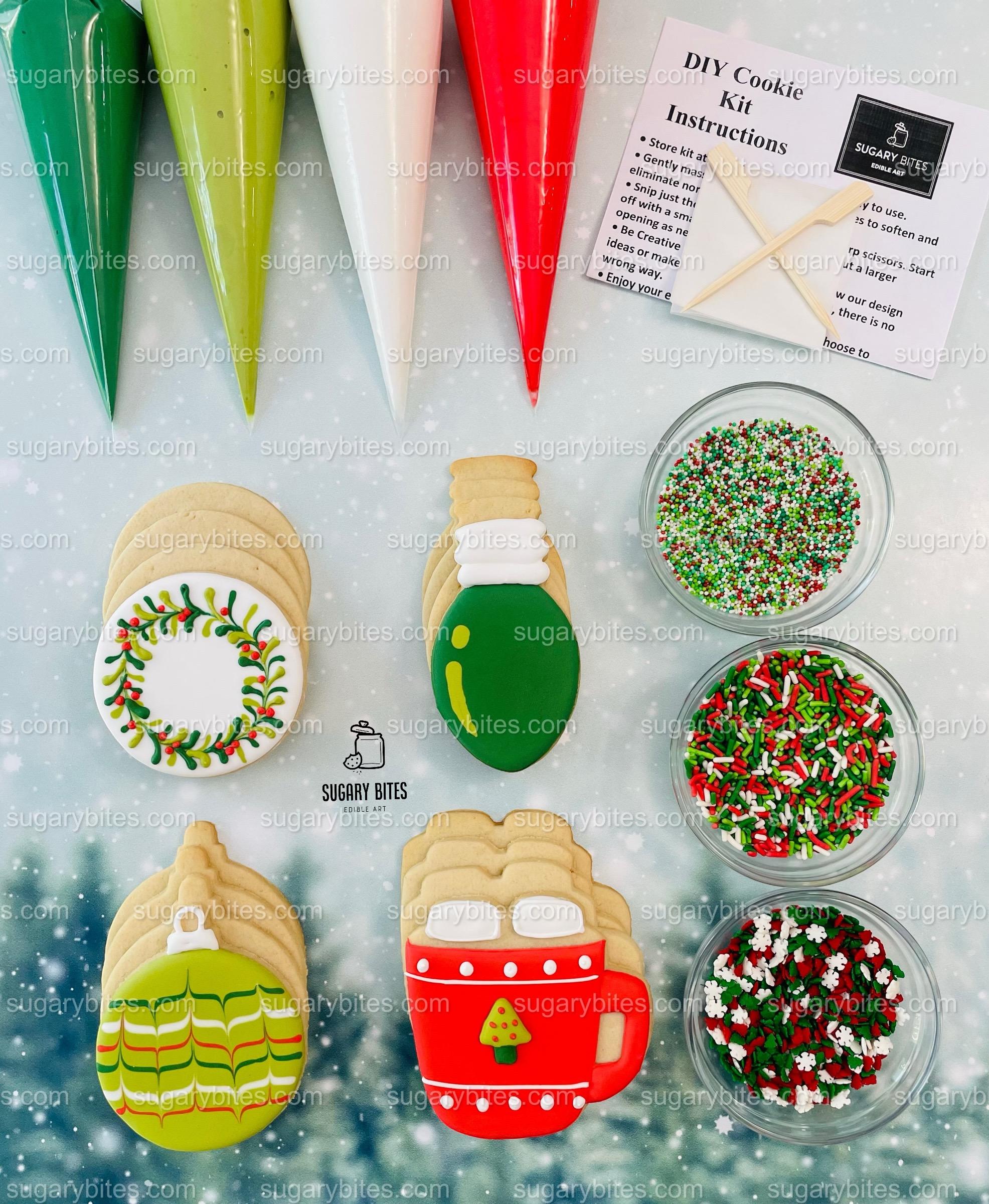 Christmas Cookie Decorating Kit, ***INCLUDES 24 ITEMS*** DIY Christmas