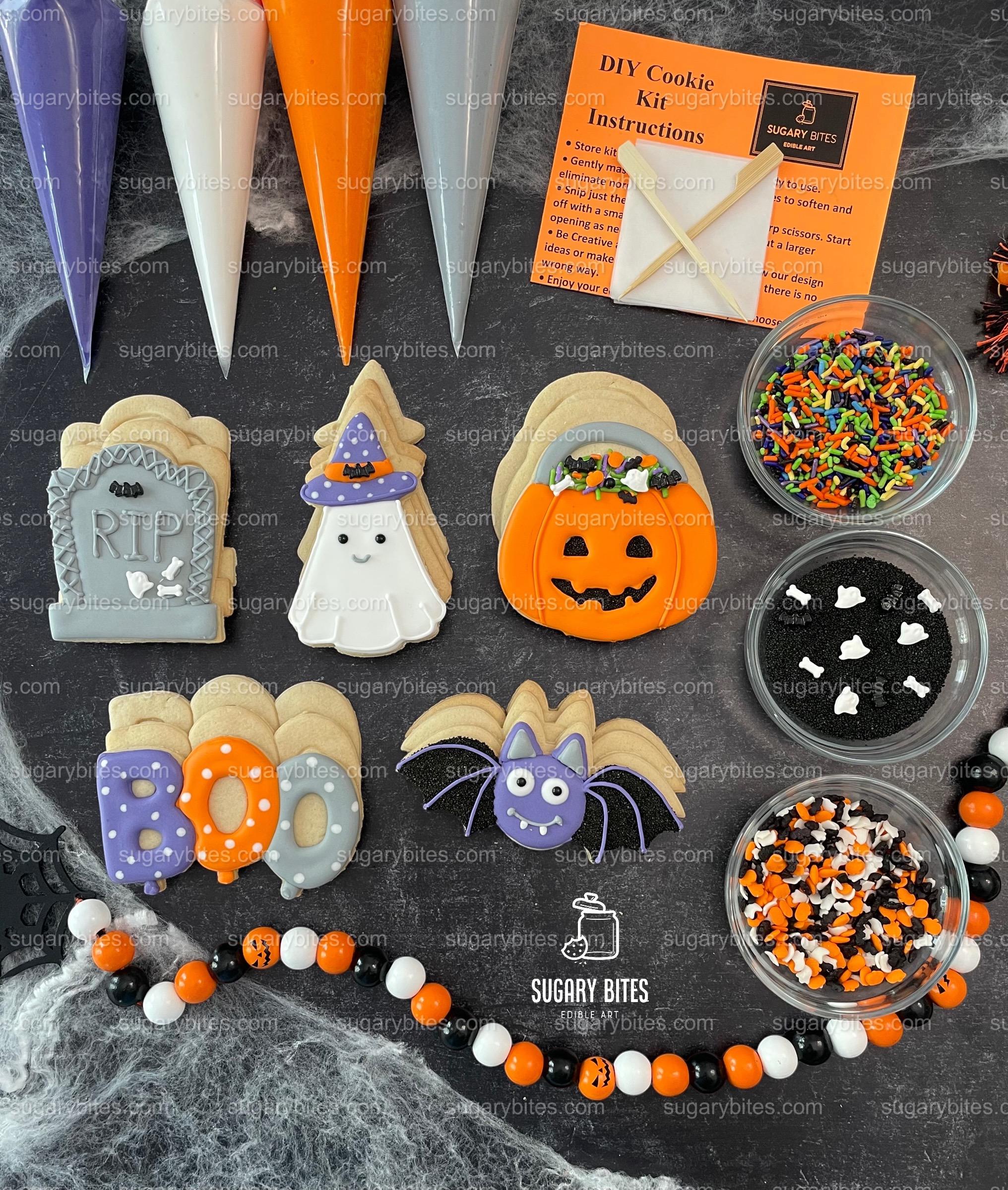 Halloween Cookie Decorating Kit, DIY Cookie Kit, (large Cookies