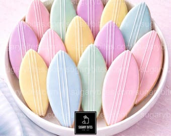 Surfboard Cookies | Summer Party Cookies | Beach Theme Dessert | Pool Party Favors | Set of 12 | Pick your color set |