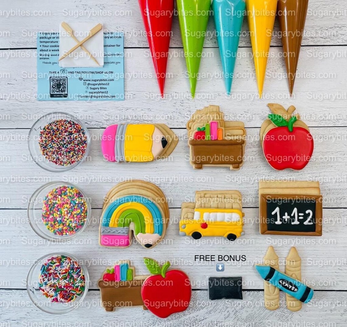 Back to School Cookie Decorating Kit, ***INCLUDES 28 ITEMS***** (large ...