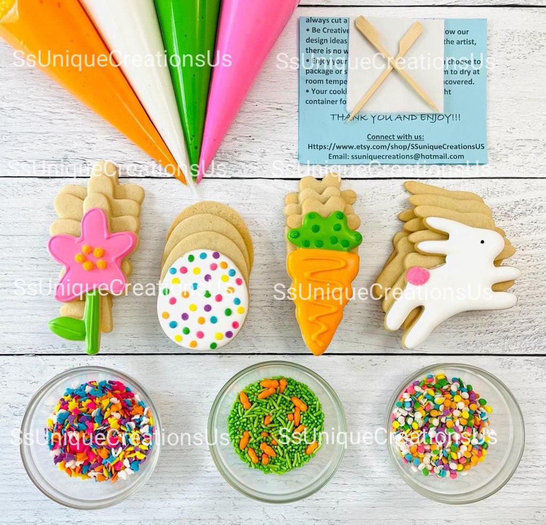 Easter Cookie Decorating Kit, Spring/easter Cookies DIY Cookie Kit