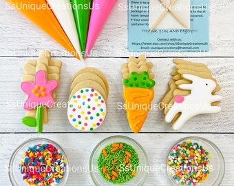 Easter Cookie Decorating Kit, Spring/Easter cookies DIY Cookie Kit, **INCLUDES 24 ITEMS**