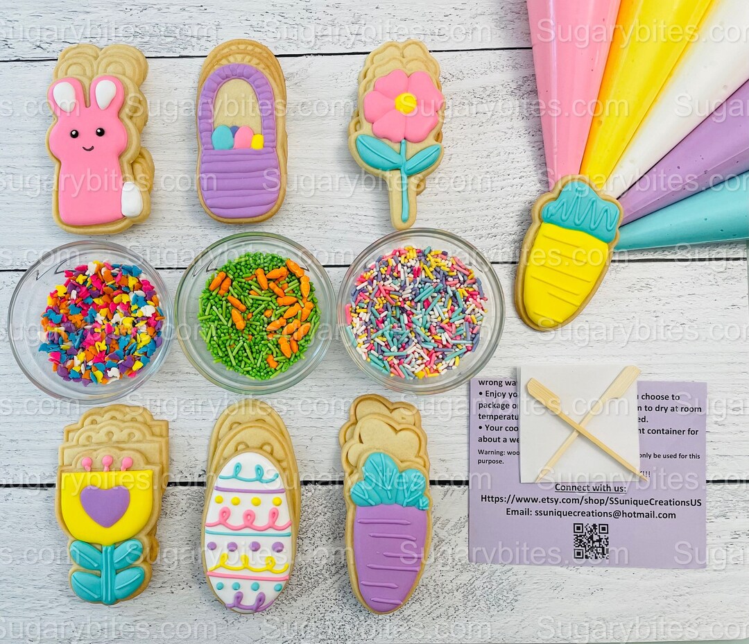 Easter Cookie Decorating Kit, Easter DIY Cookie Kit, INCLUDES 25 ITEMS