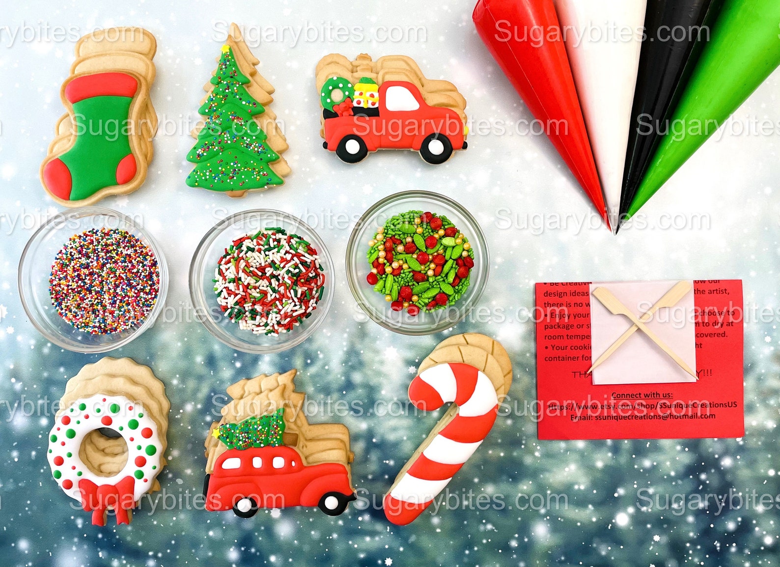Christmas Cookie Decorating Kit Christmas DIY Cookie Kit Etsy