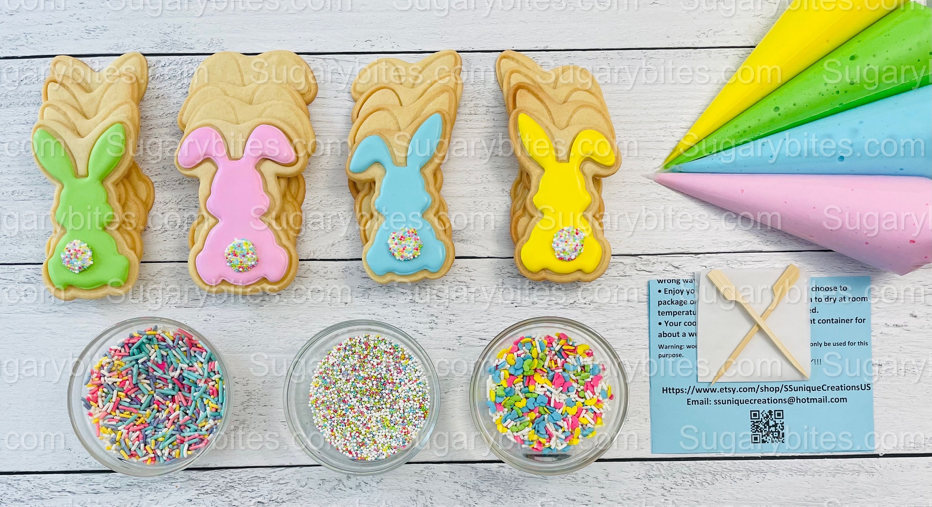 Easter Cookie Decorating Kit, Easter DIY Cookie Kit, **INCLUDES 26 ...