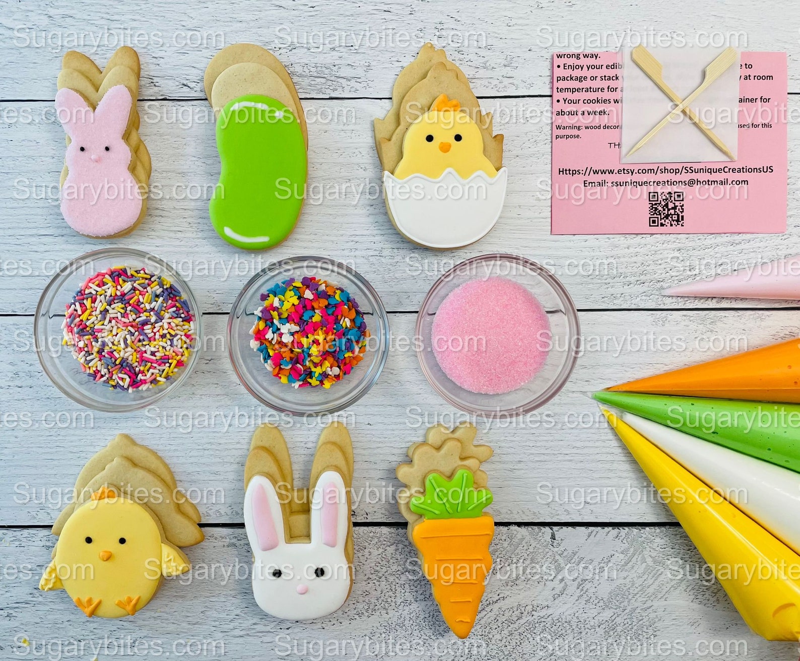 Easter Cookie Decorating Kit, Easter DIY Cookie Kit, **INCLUDES 25 ...