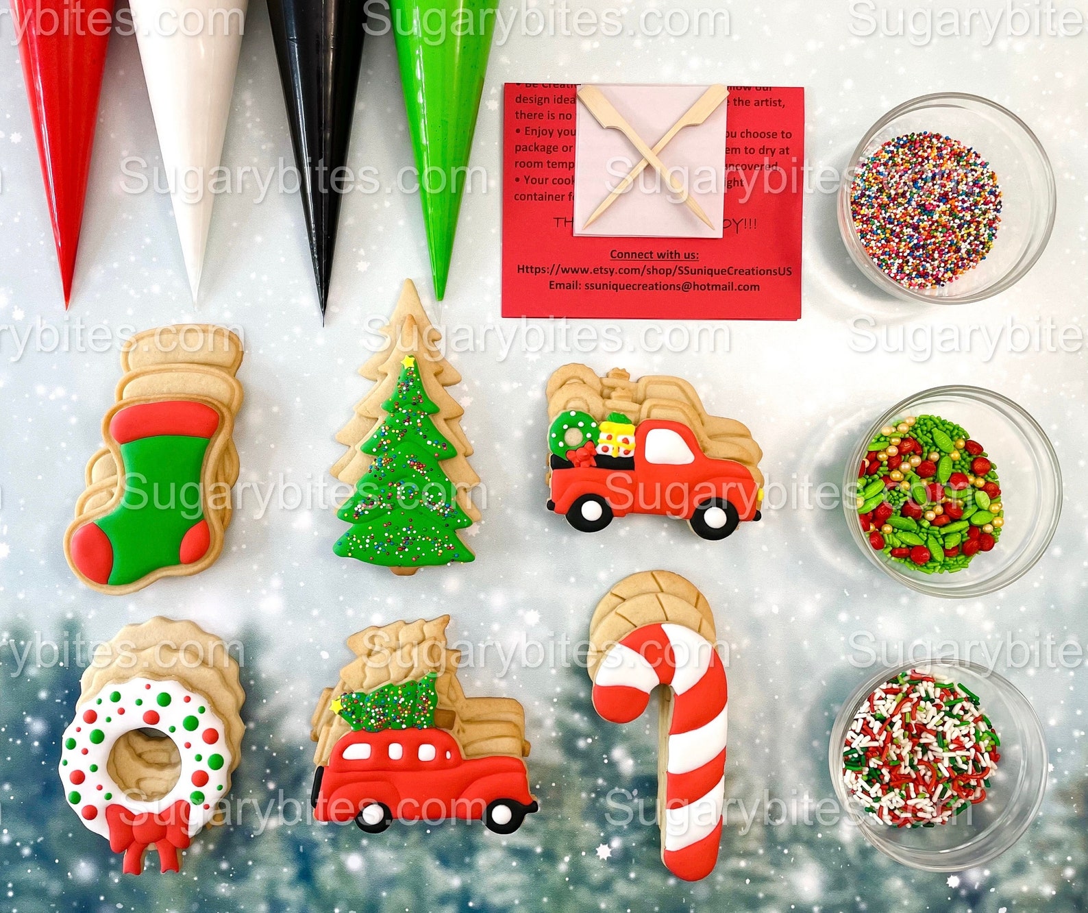 Christmas Cookie Decorating Kit Christmas DIY Cookie Kit Etsy