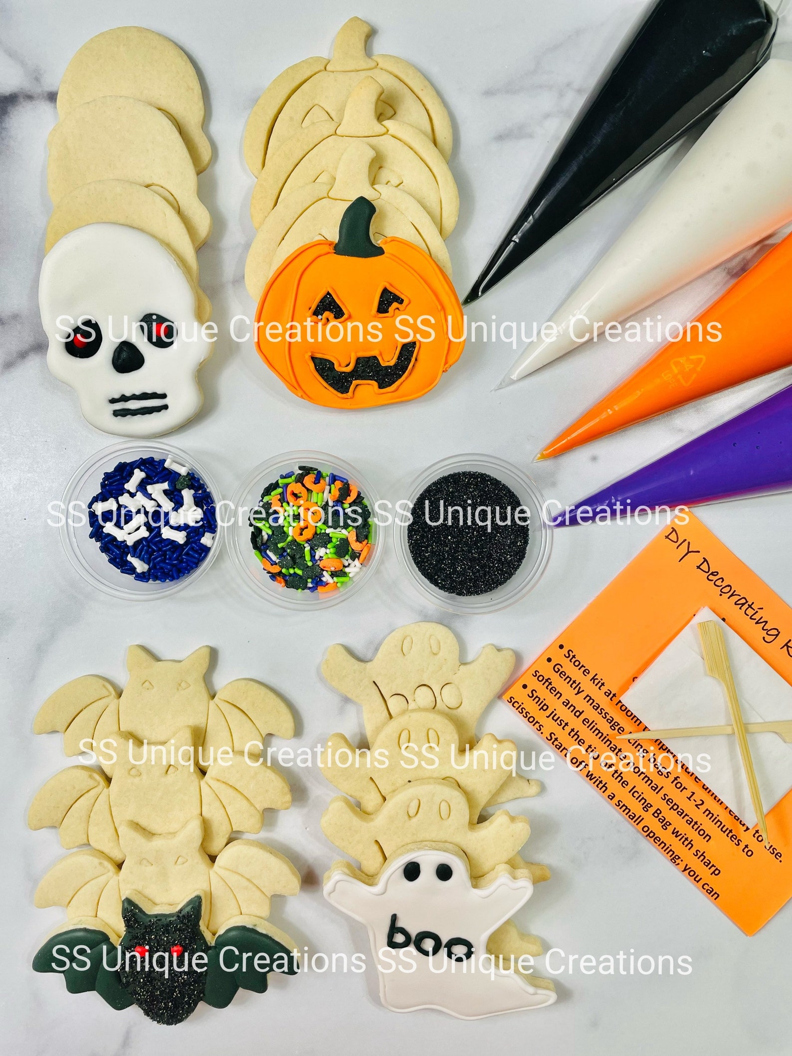 Halloween Decorating Cookie Kit (large Cookies) Decorating Kit