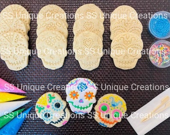 Halloween Cookie Decorating Kit, Sugar Skull Cookies, Día de los Muertos, Skulls, DIY Cookie Kit, ***INCLUDES 23 ITEMS***