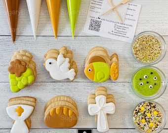 Religious Easter Cookie Decorating Kit – DIY Easter Activity – Christian Easter Cookies – Cross, Dove & Faith-Themed Kit – Kids Easter Gift