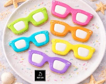 Sunglasses Cookies | Summer Beach Party Cookies | Beach Theme Dessert | Pool Party Favors | Hand Decorated Sugar Cookies (12 Cookies) |