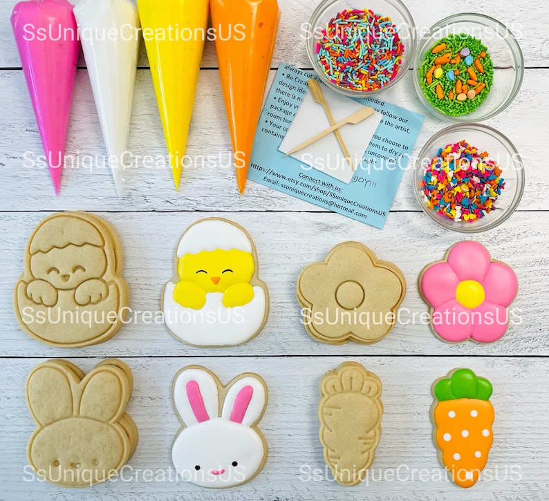 Easter Cookie Decorating Kit Spring/easter Cookies DIY Cookie Etsy