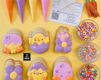 Easter Cookie Kit | Easter Chick Cookie Decorating Kit – DIY Spring Cookie Kit for Kids & Adults | Easter Activity Kit | Egg Flower Cookies