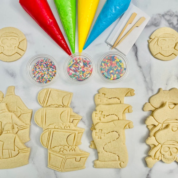 Pirate Cookie Decorating Kit, Pirate DIY Cookie Kit, Pirate Cookies, **INCLUDES 26 ITEMS**, great for Birthday...Extra Free Bonus !!!