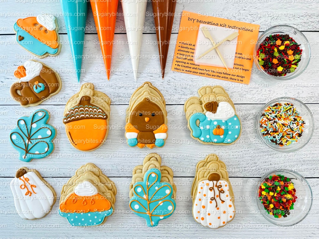 Fall Cookie Decorating Kit INCLUDES 24 ITEMS large - Etsy