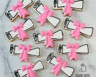 Graduation Diploma Cookies, Graduation Party, (Large Cookies), includes 12 Custom Decorated Diploma Cookies in Your School Colors!!!