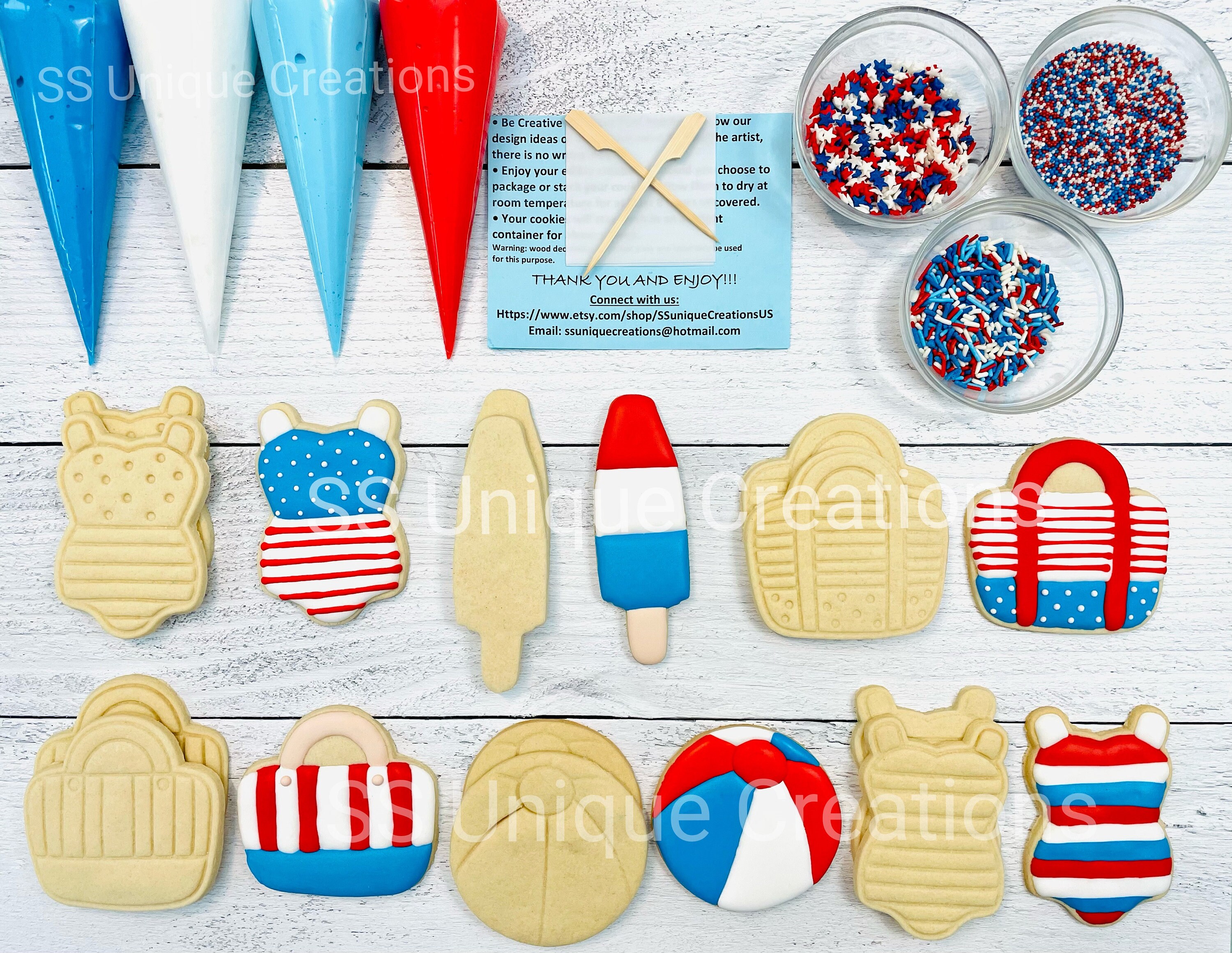 4th of July Cookie Decorating Kit DIY Memorial Day Decorating Etsy