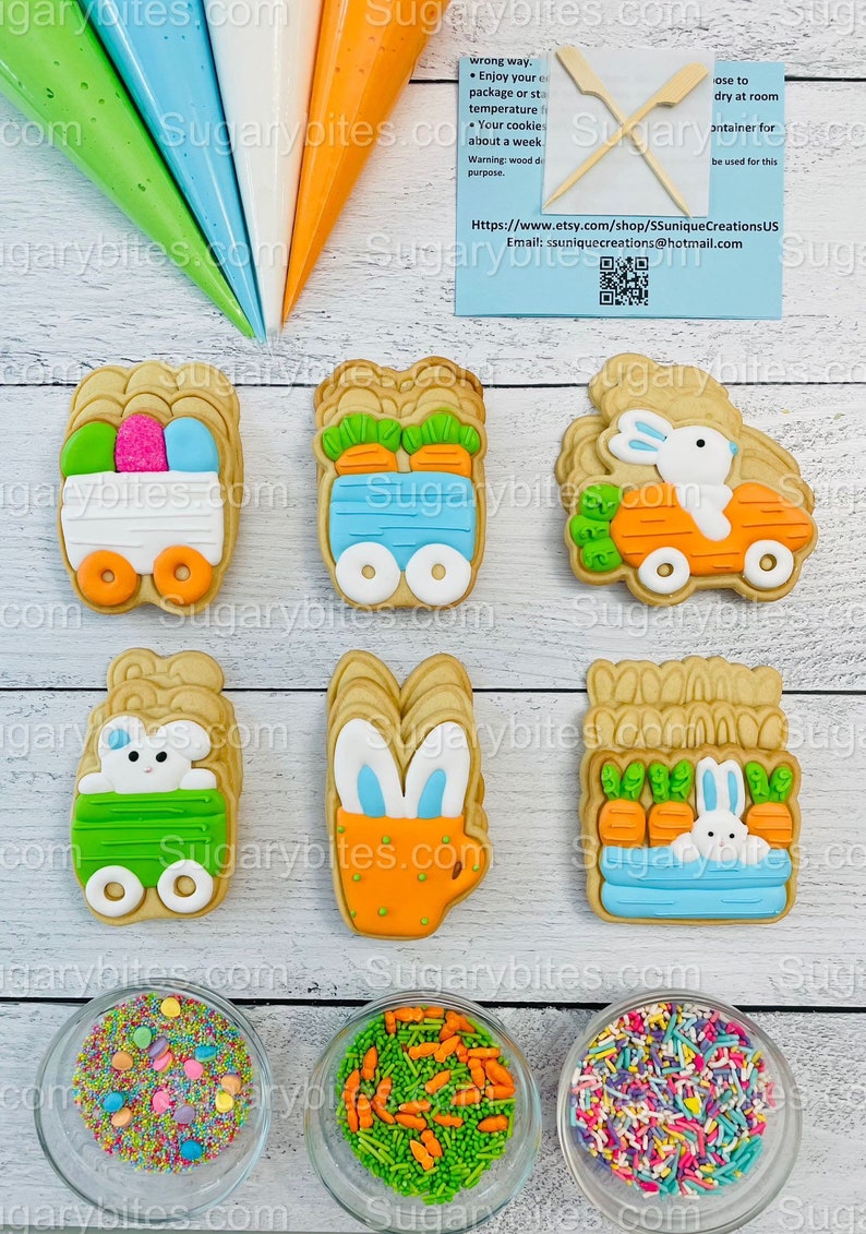 Easter Cookie Decorating Kit, Easter DIY Cookie Kit, **INCLUDES 24 ...