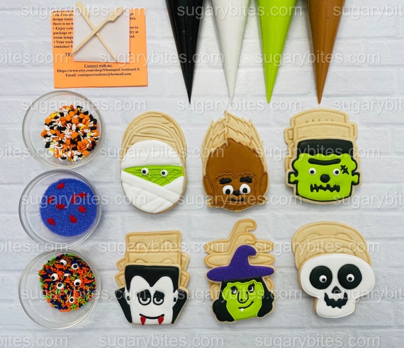 Halloween Cookie Decorating Kit large Cookies INCLUDES 24