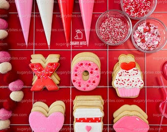 Valentine’s Day Cookie Decorating Kit,  DIY Valentine’s Day Cookie Kit, **INCLUDES 24 ITEMS** (Large Cookies), Deluxe Sprinkles Included!!!