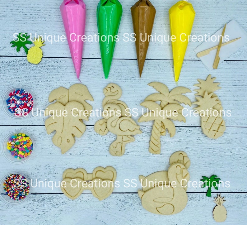 Flamingo Cookie Decorating Kit INCLUDES 24 ITEMS Zoom Etsy