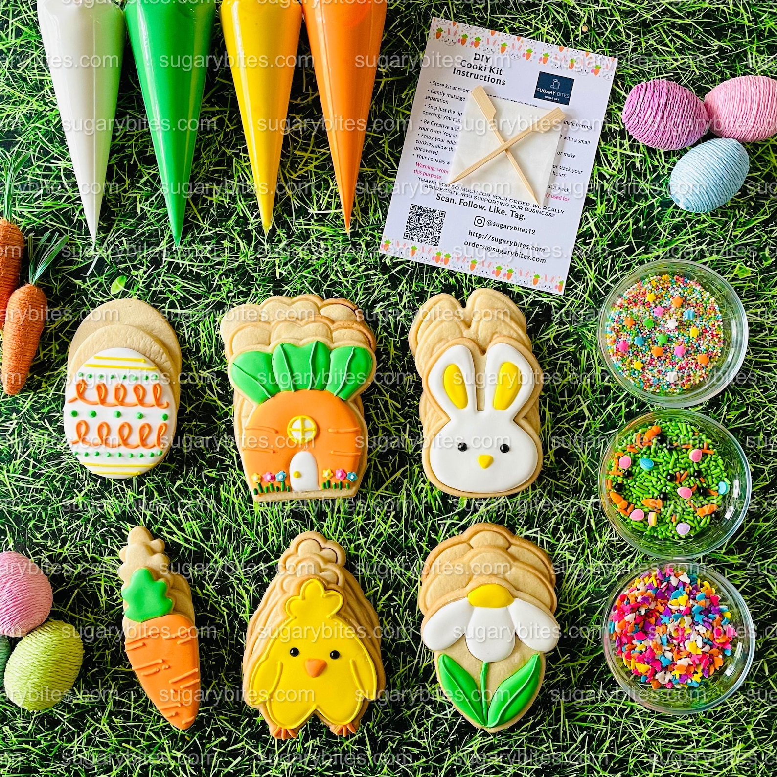 Easter Cookie Decorating Kit, DIY Spring Sugar Cookie Decorating Kit ...