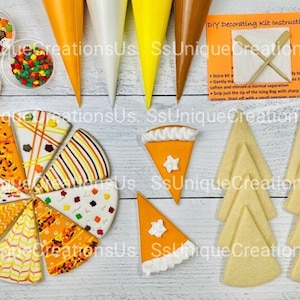 Kit per decorare biscotti del Ringraziamento, a forma di fetta di torta, fai da te, 24 pezzi