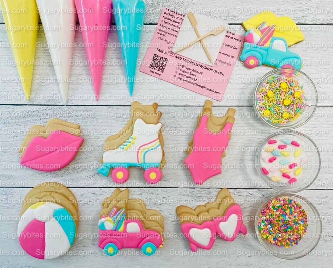 Pink Cookie Decorating Kit, Doll DIY Sugar Cookie Decorating Kit