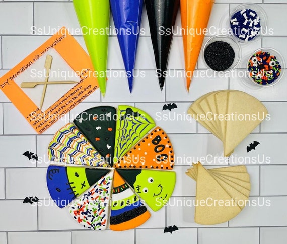 Halloween Cookie Decorating Kit large Cookies  INCLUDES 24