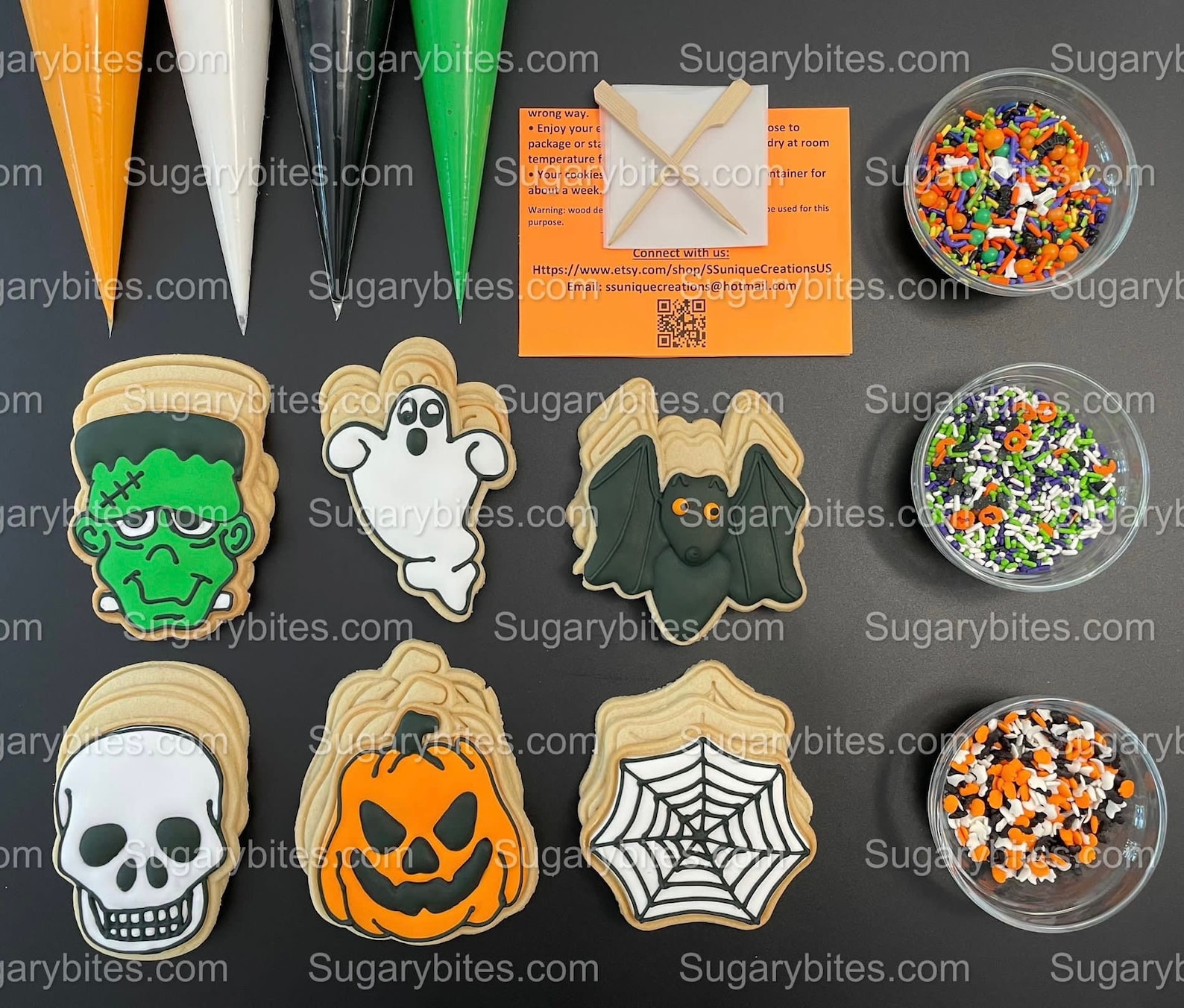 Halloween Cookie Decorating Kit DIY Cookie Kit large Etsy