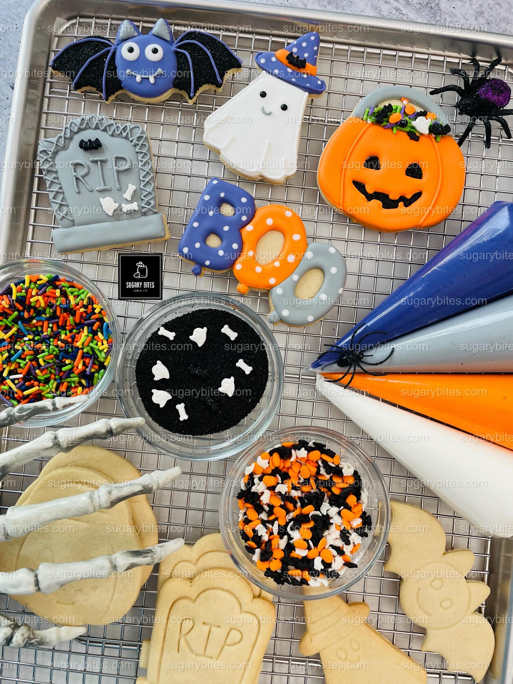 Halloween Cookie Decorating Kit, DIY Cookie Kit, (large Cookies