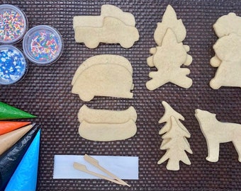 Camping Cookie Kit, **ENTHÄLT 27 ARTIKEL**, Happy Camper Kekse, Camping Geburtstagskekse, Camping Party Themen.