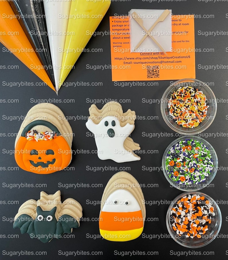 Halloween Cookie Decorating Kit DIY Cookie Kit large - Etsy