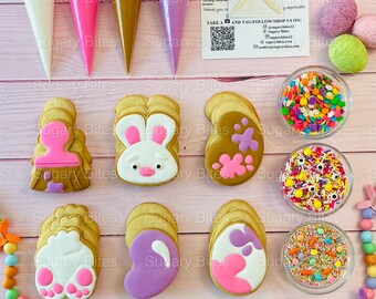 Easter Cookie Kit | Spring Cookie Kit | Easter DIY Cookie Decorating Kit | Kids Activity Kit | Party Favor Box | (25 Items Included)