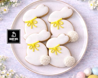Easter Cookies | Easter Bunny Sugar Cookies – Bunny Cookie Set (12 Pack) | Handmade Butter Cookies | Easter Gift Box |