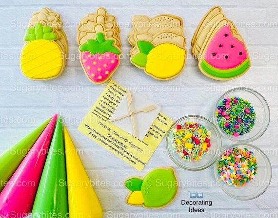 Cookie Decorating Kit Fruits DIY Cookie Kit large Cookies