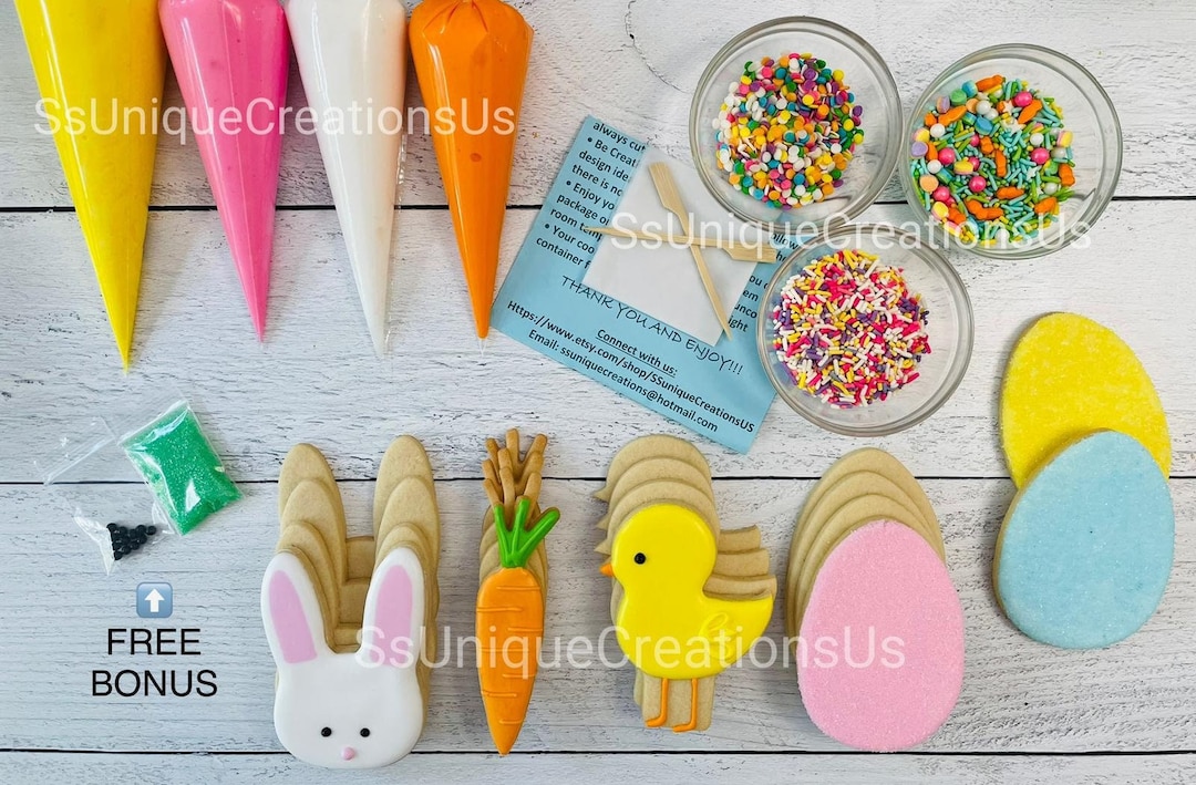 Easter Cookie Decorating Kit, Easter Spring DIY Sugar Cookie Kit