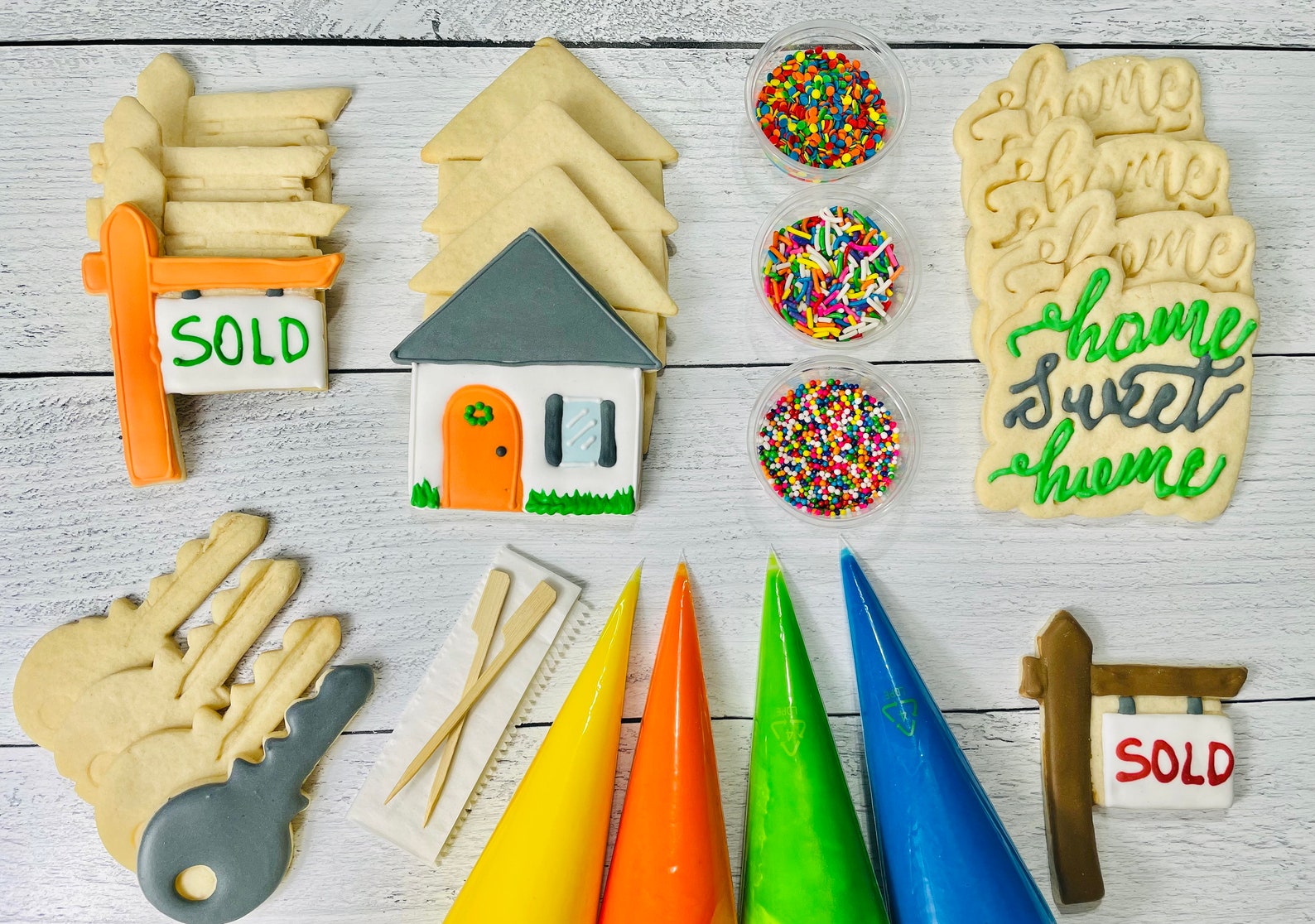 Home Sweet Home Decorating Kit large Cookies House Etsy