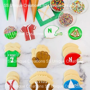 Sport Cookie Decorating Kit, DIY Sport Sugar Cookie Decorating Kit, **INCLUDES 23 ITEMS**, (Large Cookies)