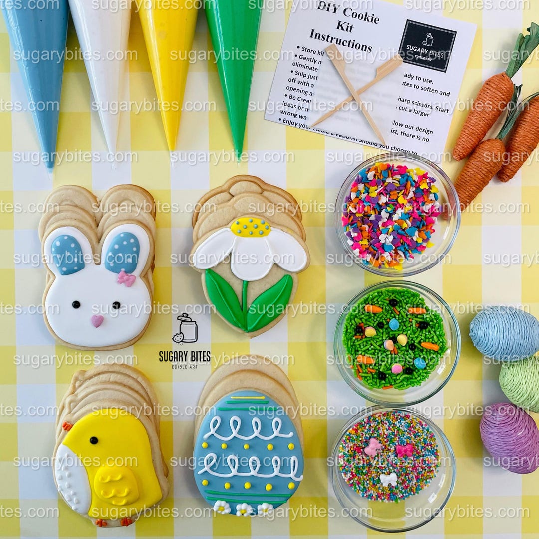 Easter Cookie Decorating Kit, DIY Spring Sugar Cookie Decorating Kit ...