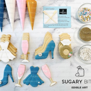 Brautparty-Cookie-Dekorationskit, Hochzeits-Cookie-Kit * ENTHÄLT 24 ARTIKEL * Cookie-DIY-Kit, Hochzeit-Aromen
