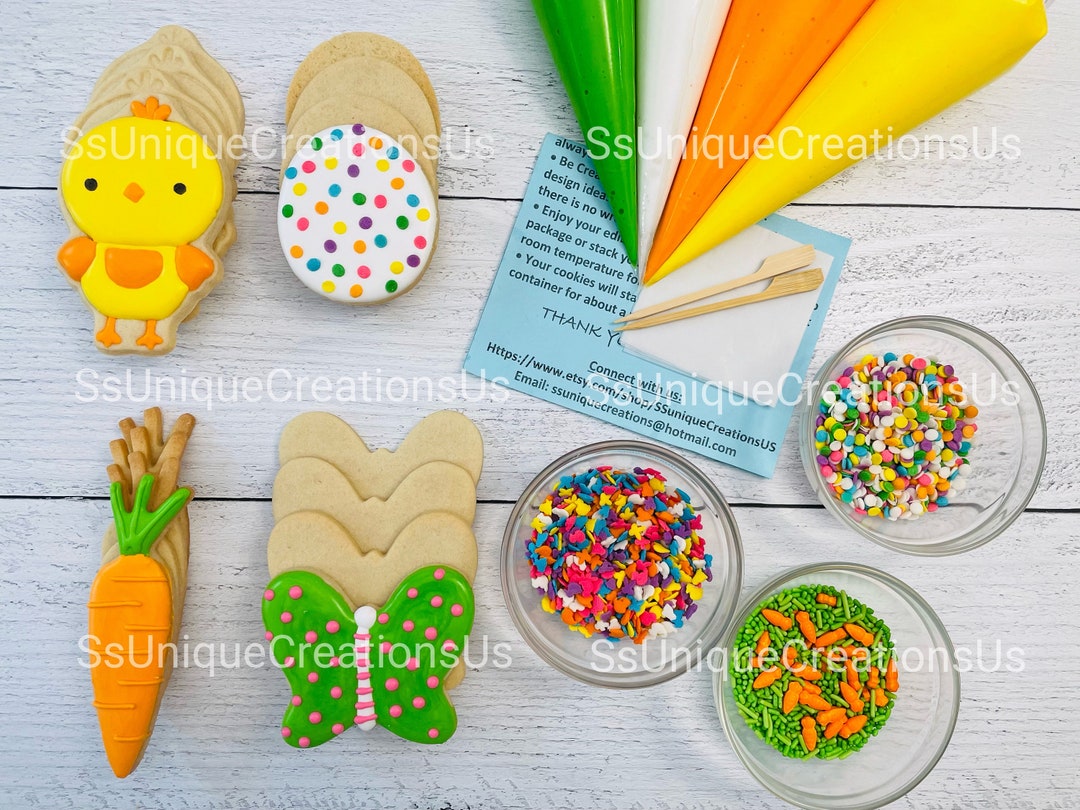 Easter Cookie Decorating Kit, DIY Easter Sugar Cookie Decorating Kit
