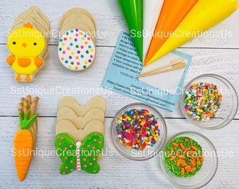 Easter Cookie Decorating Kit, DIY Sugar Cookies, Sprinkles & Icing