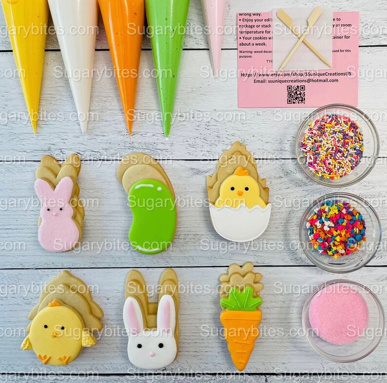 Easter Cookie Decorating Kit, Easter DIY Cookie Kit, **INCLUDES 25 ...