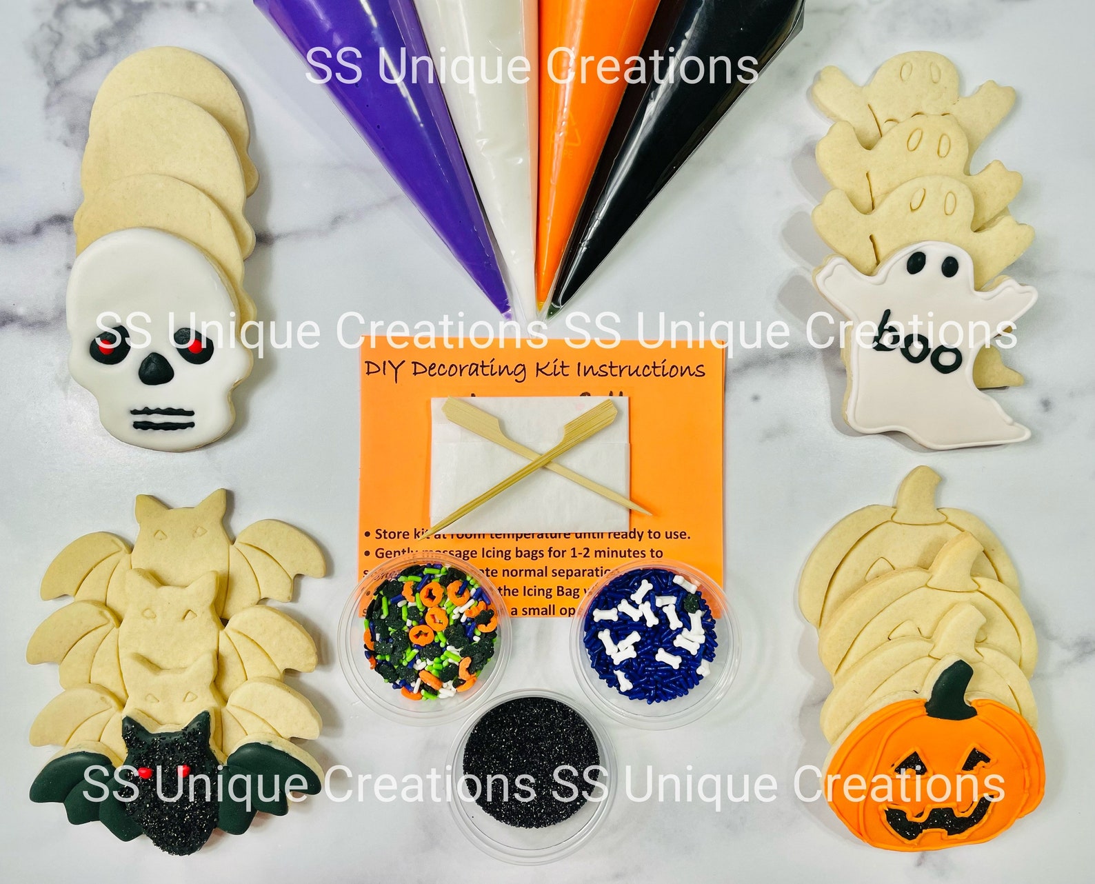 Halloween Decorating Cookie Kit large Cookies Decorating - Etsy