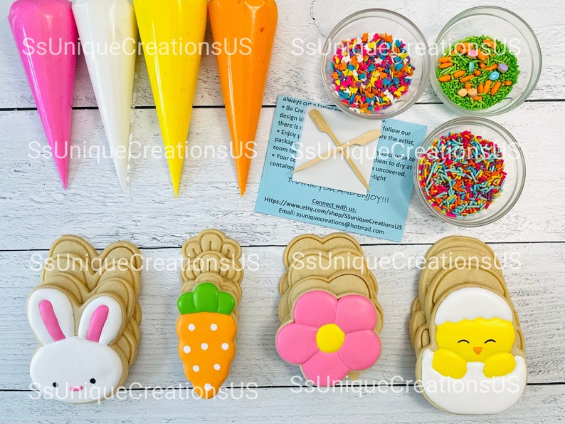 Easter Cookie Decorating Kit Spring/easter Cookies DIY Cookie Etsy
